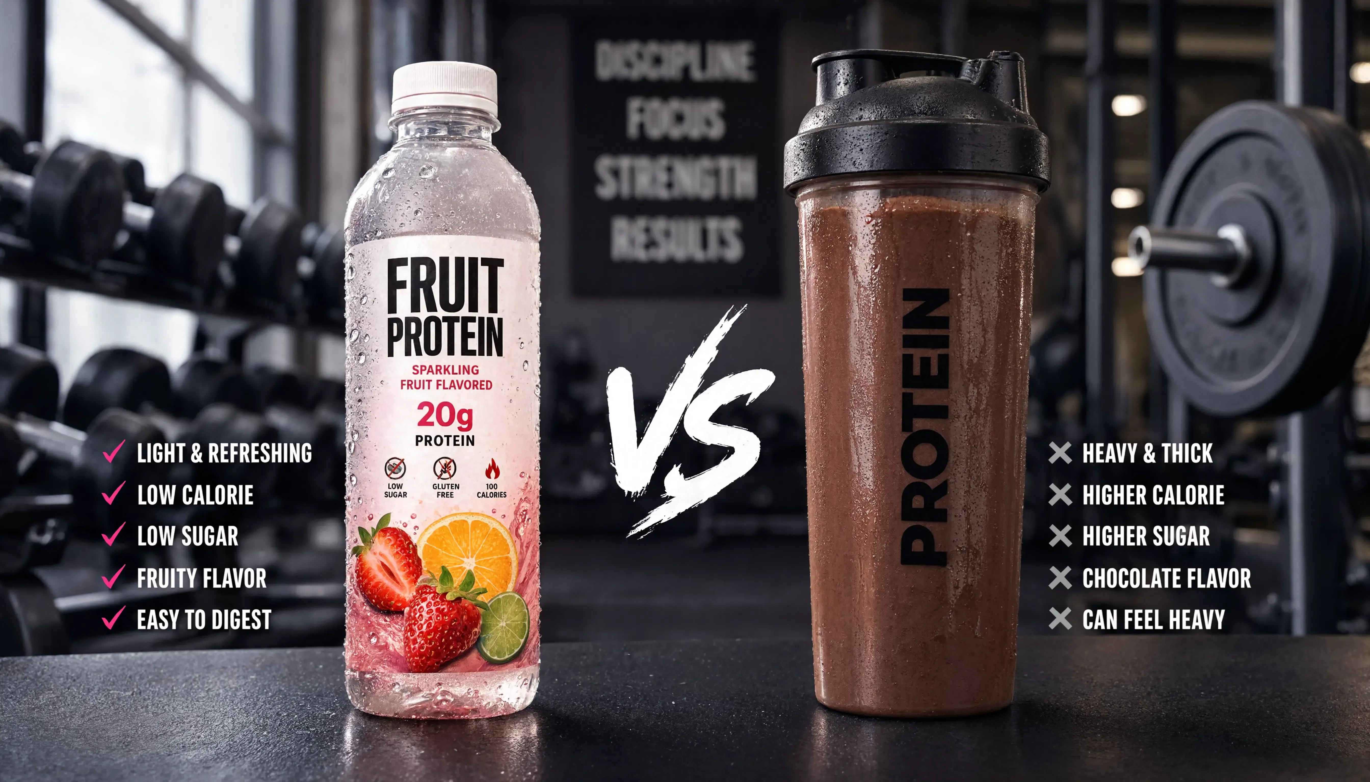 Protein soda compared with a traditional protein shake